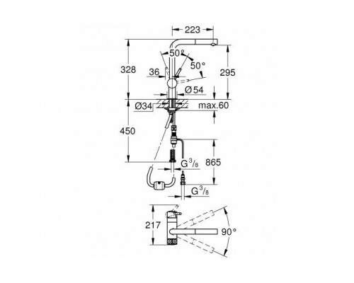 Смеситель кухонный Grohe Blue Pure Minta 31721DC0 (суперсталь)
