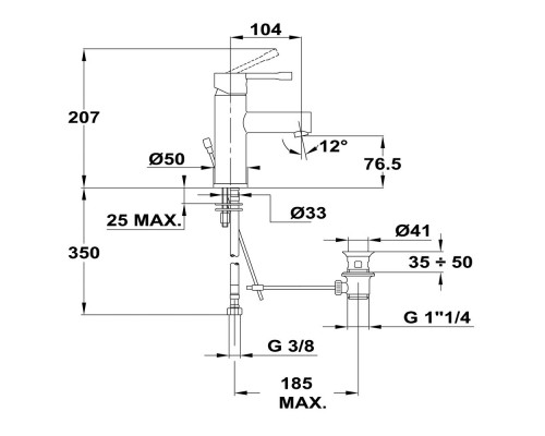 Смеситель для раковины TEKA Spirit XL 22.342.02.10