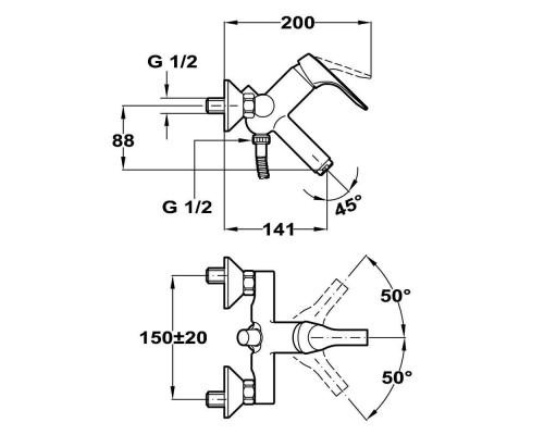 Смеситель для ванны Teka Inca 5312102 без душевого гарнитура