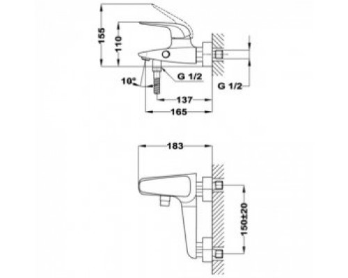 671210200 Teka ITACA Смеситель для ванны без душевого набора, хром