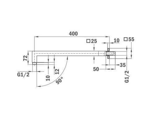 Крепление для верхнего душа Teka FORMENTERA 400 SHOWER ARM 790075600