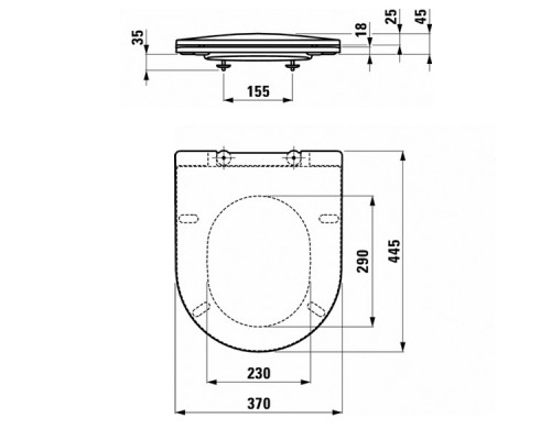 Сиденье с тонкой крышкой Soft Close для унитаза Laufen Pro 898966