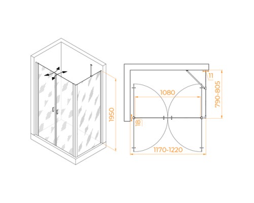 Душевой уголок RGW Passage PA-144B 120х80 060814428-14
