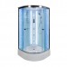 Душевая кабина AvaCan EM2710LED+GM AVA 100x100 с LED и гидромассажем, стекла с узором, профиль хром