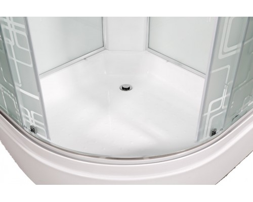 Душевая кабина AvaCan EM2710LED+GM AVA 100x100 с LED и гидромассажем, стекла с узором, профиль хром