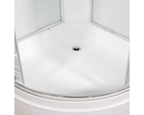 Душевая кабина AvaCan EM2710LED+GM AVA 100x100 с LED и гидромассажем, стекла с узором, профиль хром