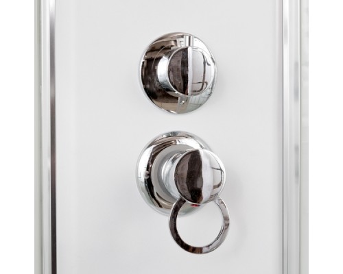 Душевая кабина AvaCan EM1590NLED+GM AVA 90x90 б/к, с LED и гидромассажем, стекла с узором, профиль хром