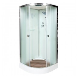 Душевая кабина Avacan D08SEL AVA 80x80 с электрикой, стекла матовые, профиль хром