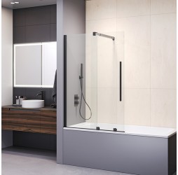Шторка на ванну RGW SC-47B 41114709-14 прозрачное стекло, черный