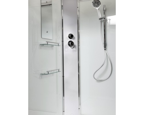 Душевая кабина AvaCan EM3011N AVA 110x110 без крыши, стекла с узором, профиль хром