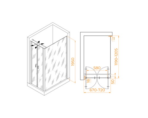 Душевой уголок RGW Passage PA-144 70х120 060814472-011