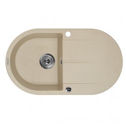 Deante Piva песочный - мойка круглая 1 чаша с крылом, 780*440*180 мм + сифон