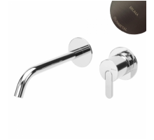  Внешняя часть смесителя LEAF для раковины. Длина излива 150 мм Gunmetal