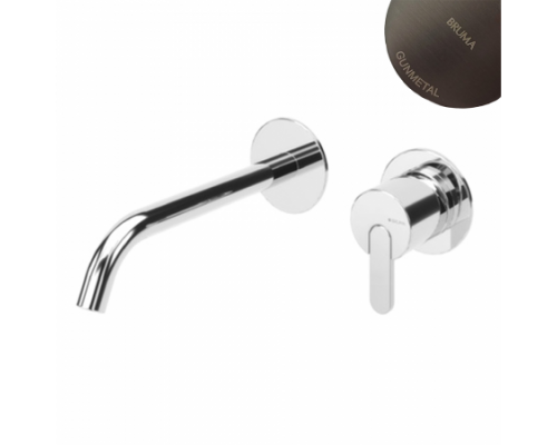 Внешняя часть смесителя LEAF для раковины. Длина излива 150 мм Gunmetal