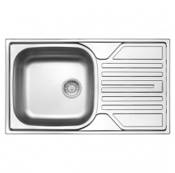 Deante Legato декор - мойка стальная 1 чаша с крылом, 760*435*145 мм + сифон 3,5"