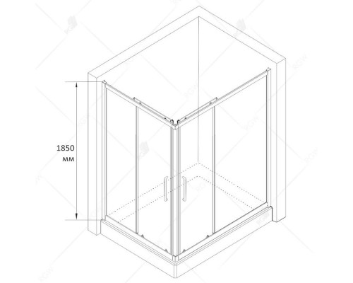 Душевой уголок, прямоугольный RGW CL-44 прозрачное стекло 5 мм цвет проф. хром 90*120*185 32094492-11
