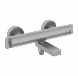 Deante Steel Смеситель термостатический для ванны с поворотным изливом, браш. сталь