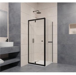 Распашной душевой уголок RGW PA-32-1B (PA-02B NEW + Z-060-1B) прозрачное cтекло цвет профиля 6 мм