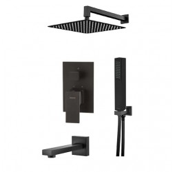 Deante Душевая система скрытого монтажа 3-х функциональная квадратная, черный