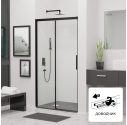 Раздвижная душевая дверь RGW LE-12-B 130*195 прозрачное стекло 6 мм 34121213-14