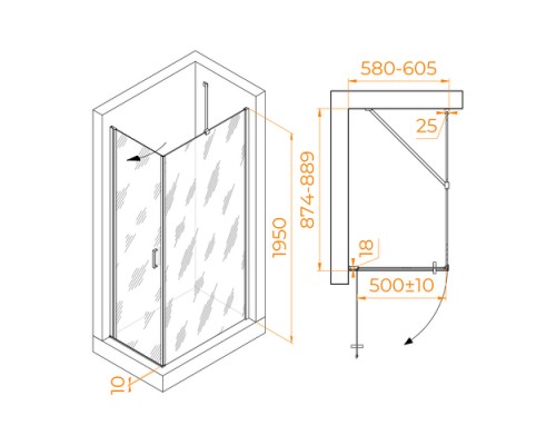 Душевой уголок RGW Leipzig LE-034 60x90 прозрачное стекло / профиль хром