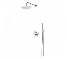 Душевой набор, скрытого монтажа, с латунной душевой лейкой Ø250 мм и ручным душем Elo ручка тип 2 Leaf 167 722 2CR Chrome