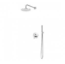 Душевой набор, скрытого монтажа, с латунной душевой лейкой Ø250 мм и ручным душем Elo ручка тип 2 Leaf 167 722 2CR Chrome