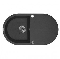 Deante Piva графитовый - мойка круглая 1 чаша с крылом, 780*440*180 мм + сифон