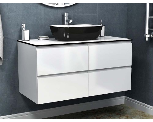 Тумба подвесная Vela Мира 100П 4 ящика (белый) TU47100