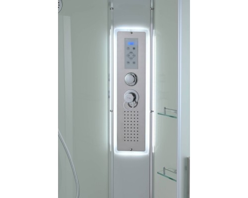 Душевая кабина AvaCan EM5912LLED AVA 120x90 левая, LED, стекла матовые, профиль хром