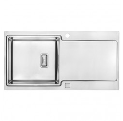Deante Prospero мойка сатин 1 чаша с крылом для сушки, 1000*500*200 мм, 3,5" + сифон SPACE SAVING