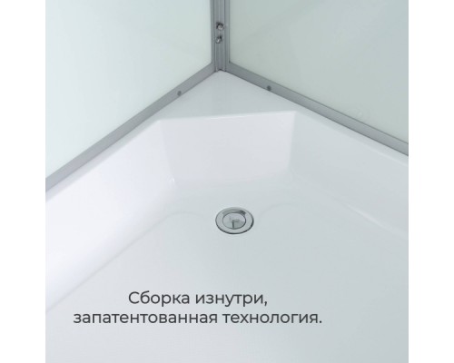 Душевая кабина AvaCan D3010LED AVA 100x100 LED, стекла матовые, профиль хром