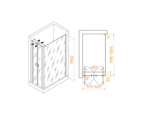 Душевой уголок RGW Passage PA-144B 60х120 060814462-14