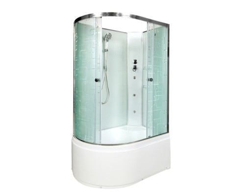 Душевая кабина AvaCan EM5012RNGM AVA 120x90 б/к, с гидромассажем, правая, стекла с рисунком, профиль хром