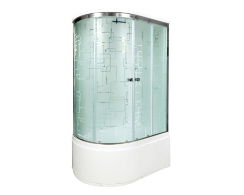 Душевая кабина AvaCan EM5012RNGM AVA 120x90 б/к, с гидромассажем, правая, стекла с рисунком, профиль хром