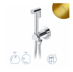 Гигиенический душ Bruma, угол открытия 180 °. Ручной душ из латуни - EloR 145 110 3SR Sunrise