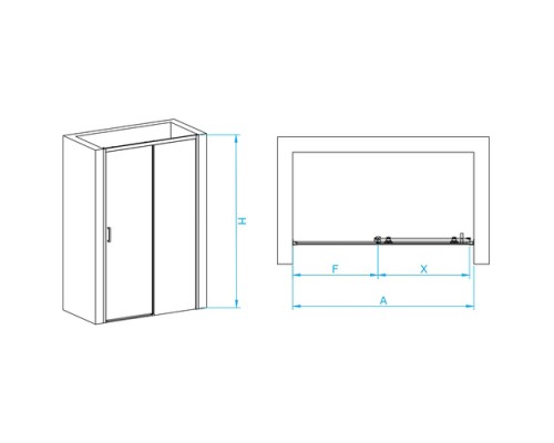 Раздвижная душевая дверь RGW PA-017 140*195 прозрачное стекло 6 мм 350801714-11