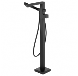 Deante Hiacynt Nero Смеситель напольный для отдельностоящей ванны с душевым набором, черный