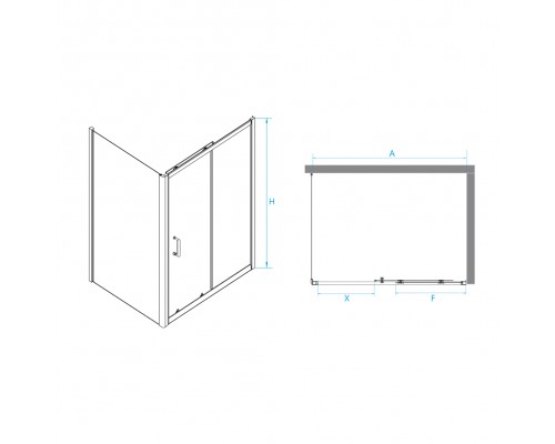 Душевой уголок RGW PA-74 (PA-14 + Z-050-2) прозрачное cтекло цвет профиля 6 мм 410874127-1