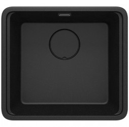 Deante Momi графитовый металлик - мойка 1 чаша подвесная, 500*450*230 мм + сифон Space Saver Nero