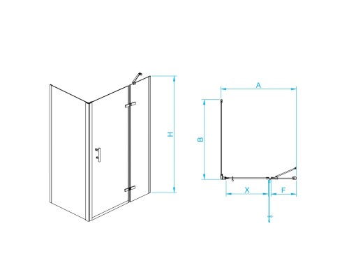Душевой уголок RGW Passage 100x90 41087709-084L стекло прозрачное, профиль черный