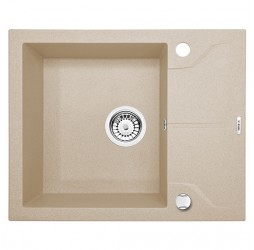 Deante Andante  песочный - мойка 1 чаша с крылом, 590*490*180 мм + сифон SPACE SAVER