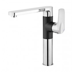 Deante Gardenia Смеситель для мойки, черный-хром