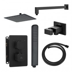 Deante Box Nero Душевая система скрытого монтажа c закругл. термостатом, черный