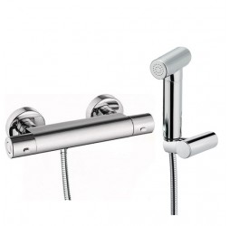 Deante Комплект смеситель термостатический с гигиеническим душем, хром