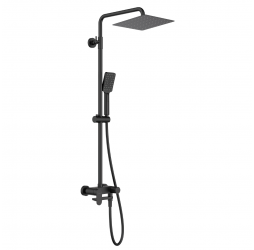 Deante Cascada Alpinia Душевая колонна со смесителем для ванны со складным изливом, черный