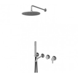 Душевой набор, скрытого монтажа, душевой лейкой Ø250мм и наливом на ванну X-Alpha 186 321 1IS Satin stainless steel