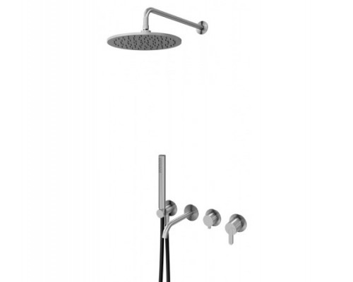 Душевой набор, скрытого монтажа, душевой лейкой Ø250мм и наливом на ванну X-Alpha 186 321 1IS Satin stainless steel