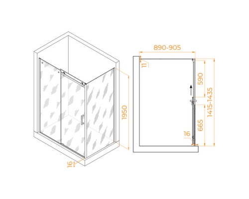 Душевой уголок RGW TO-44-1 (TO-14 + Z-060-2)