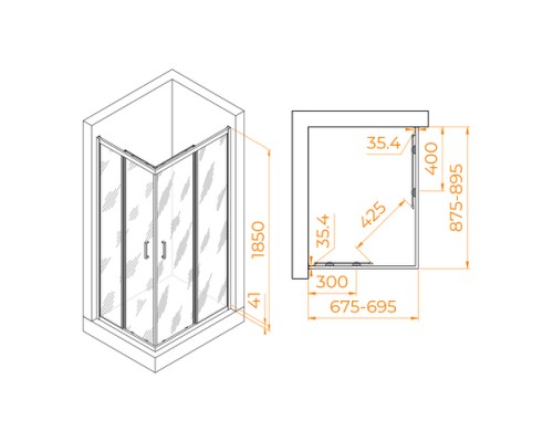 Душевой уголок RGW PA-146B 700x900